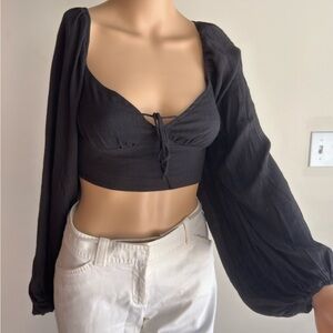 Hello Molly Black Puff Sleeve Blouse